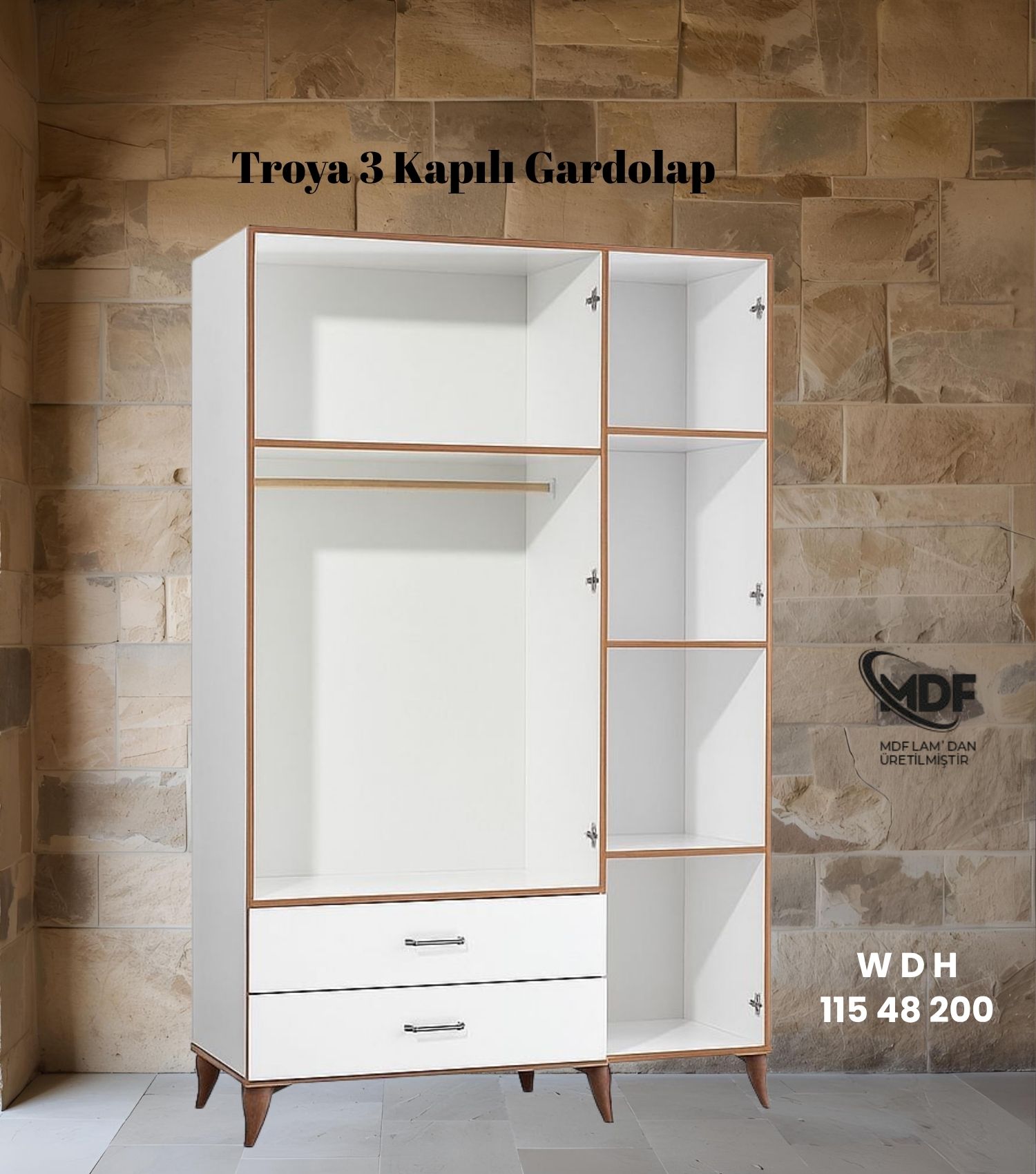 Troya 3 Kapılı Gardolap / Dolap