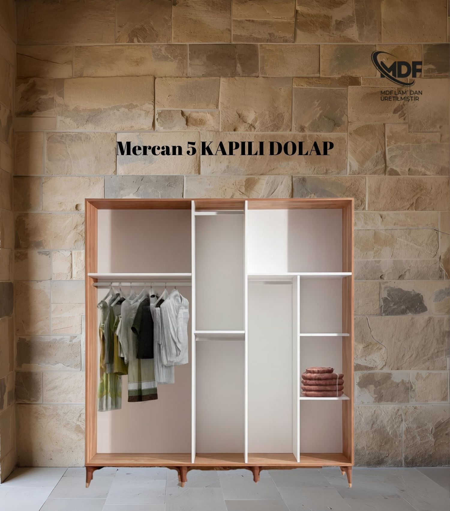 Mercan 5 Kapılı Gardolap / Dolap