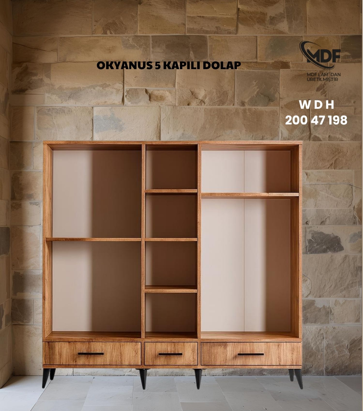 Okyanus 5 Kapılı Gardolap / Dolap
