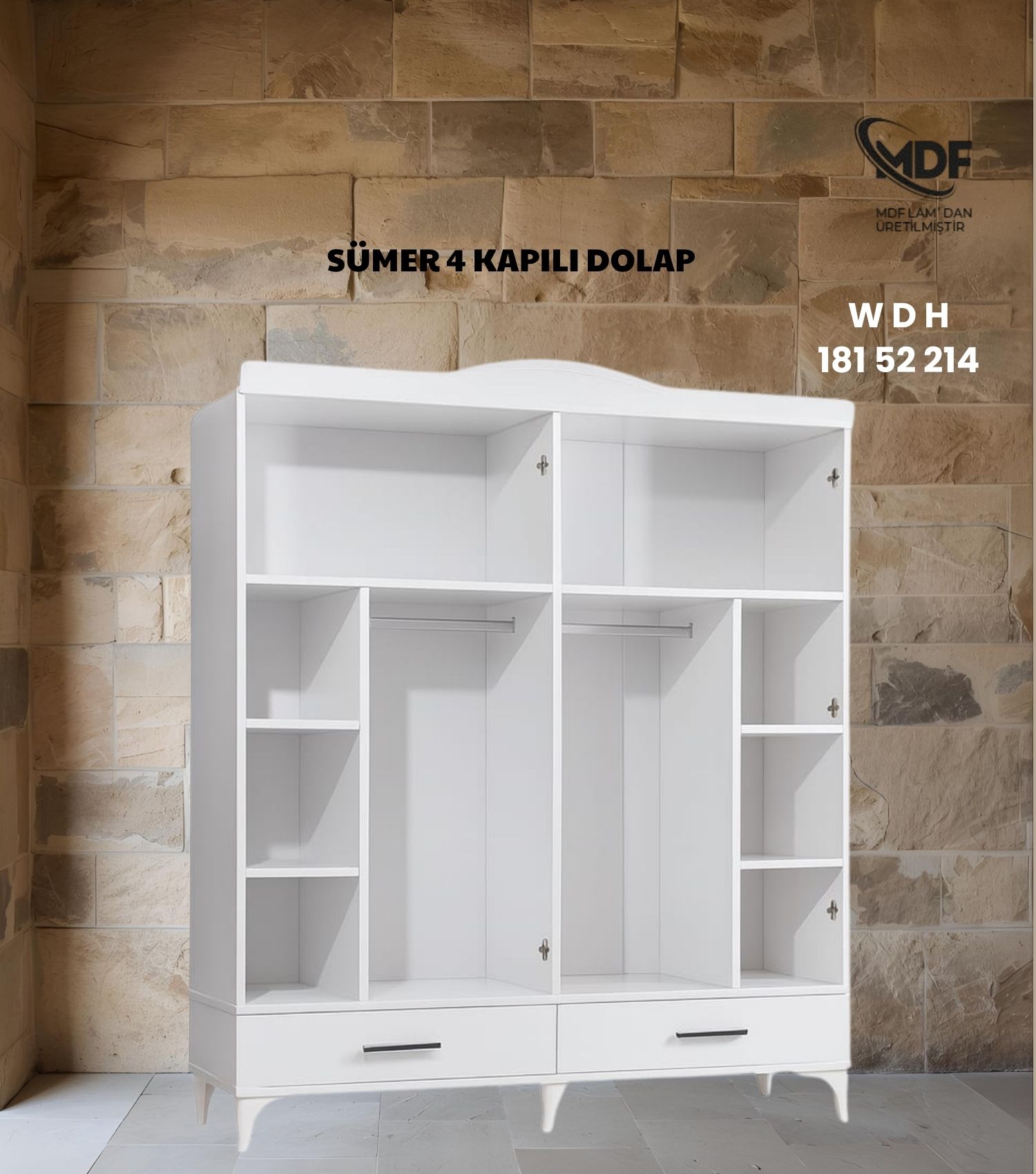 Sümer 4 Kapılı Gardolap / Dolap