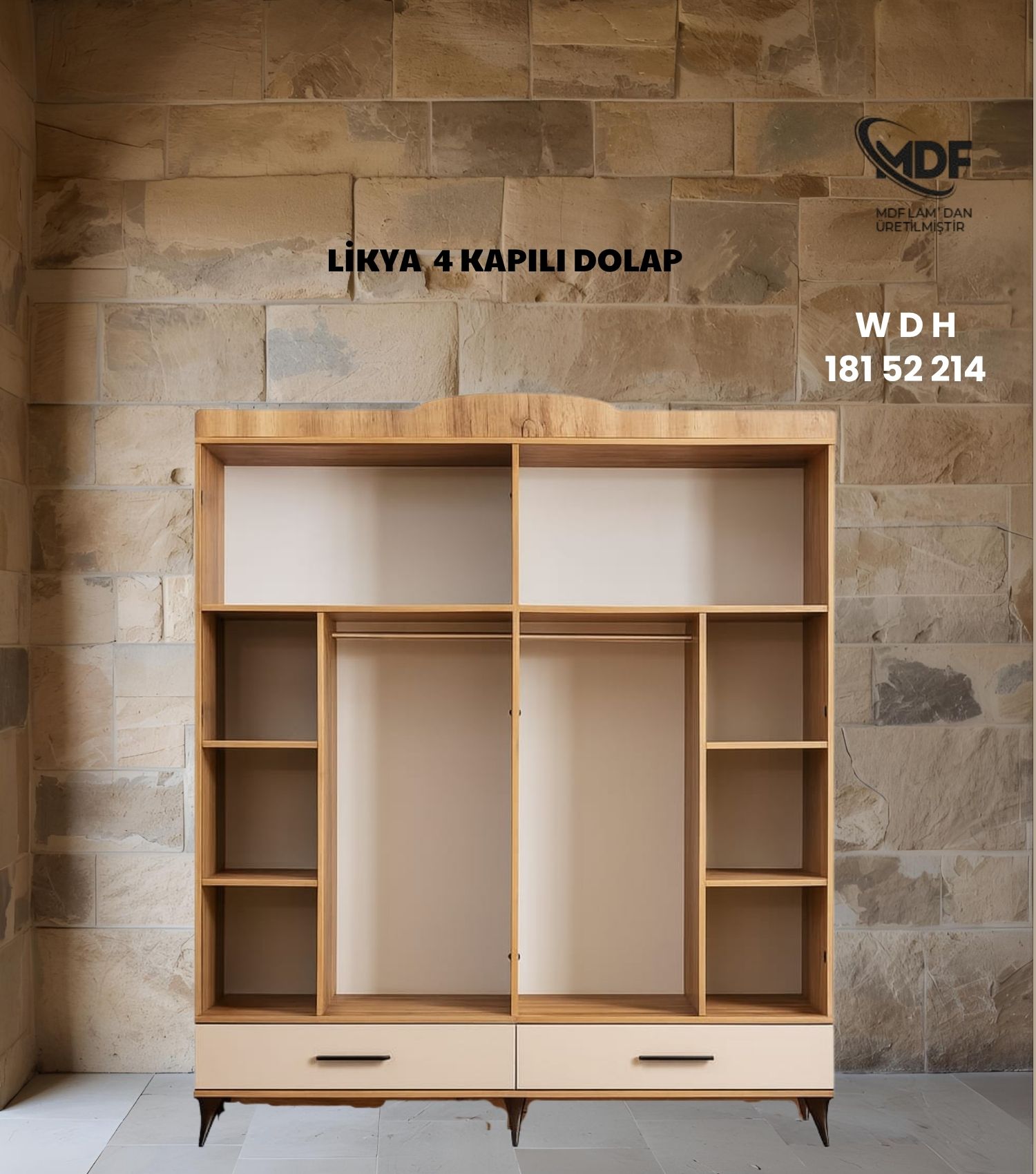 Likya 4 Kapılı Gardolap / Dolap